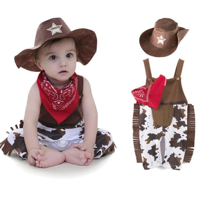 LuckyBabyFans Store】(New) fashion newborn baby boy romper clothes
