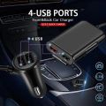 Vehicle-mounted Mobile Charger 12V 60W 4 Ports USB QC3.0 Fast Mobile Phone Car Charger Adapter Portable Charger Plug. 