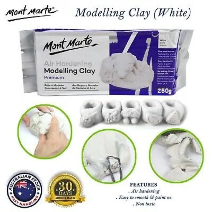 Mont Marte Premium Air Hardening Modelling Clay, Non-Toxic, Easy-to-Smooth & Paint, 250g