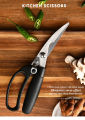 Super Power Kitchen Stainless Steel  Scissors Chicken/ Duck/ Fish/ Seafood/ Meat Cutter Multifunction Kitchen Tools. 