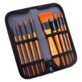 Mont Marte Signature Paint Brush Set - Acrylic Taklon Bristle In Wallet 11pc. 