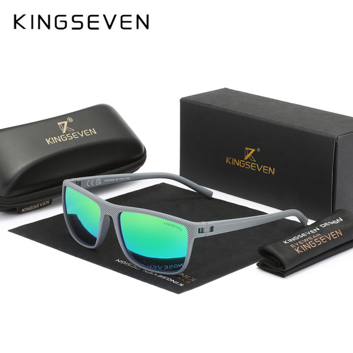 KINGSEVEN%20Sunglasses%20For%20Men%20Polarized%20UV400%20Eye%20Protection%20Glasses%20Adult%20Green%20Mirror%20TAC%20Lens%20New%20Design%20Graininess%20Eyewear%20-%20Image%203