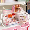 Kawaii Desktop Pen Holder for Girls Cute Storage Box Organizer Stationery Holder Pencil Holders Back To School Desk Accessories. 