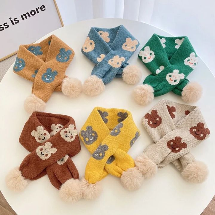 1-7Years%20scarf%20children%20Autumn%20Winter%20Toddler%20Boys%20Girls%20Pompom%20Cross%20Knitting%20Wool%20Scarves%20Baby%20Neck%20warmer%20Cartoon%20Warm%20Scarfs%20-%20Image%202