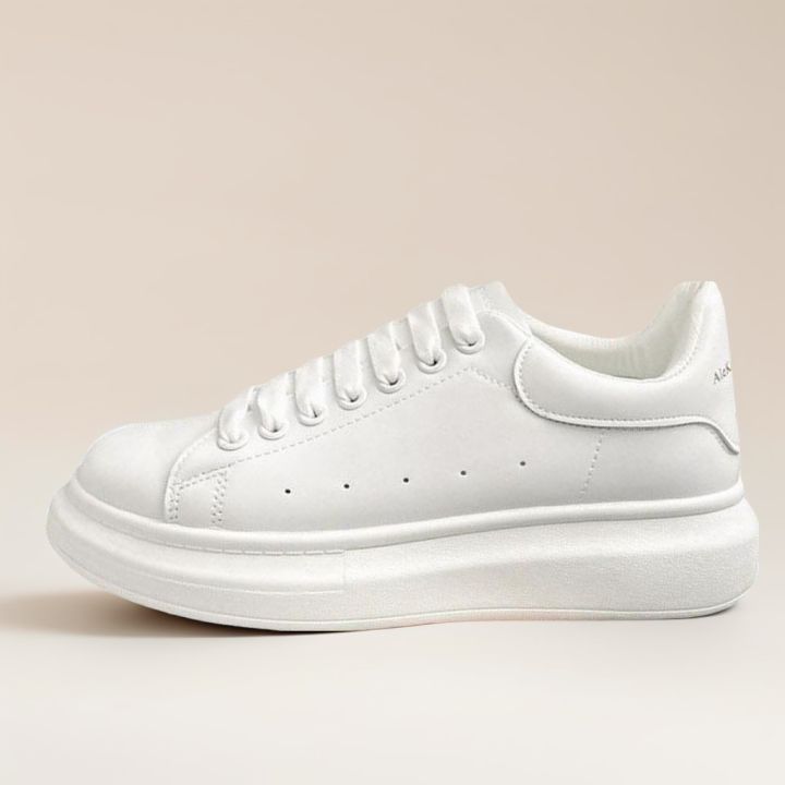 Luxury with Lavish Premium Quality Full White Fashion McQueen Sneakers - Comfort Sports Update Version for Men - Low Top Sneaker