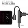 Usb Type C To 3.5mm Jack Type C Audio Splitter Headphone Cable Earphone Aux Charger Usb-C For Mobile Phone. 
