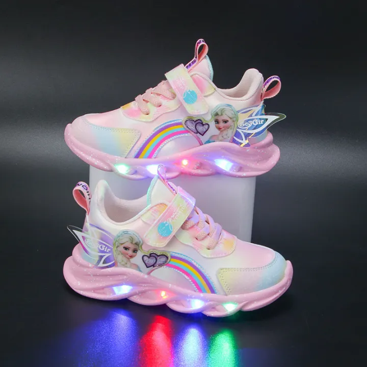 Girls'%20with%20lights%202024%20Spring%20and%20Autumn%20New%20mesh%20breathable%20children's%20sports%20versatile%20girl%20princess%20shoes%20-%20Image%204