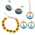 ippie Sunglasses eace Sign endant Earrings aiow ood 60 or 70's ippie p Accessories ecoratie Set. 