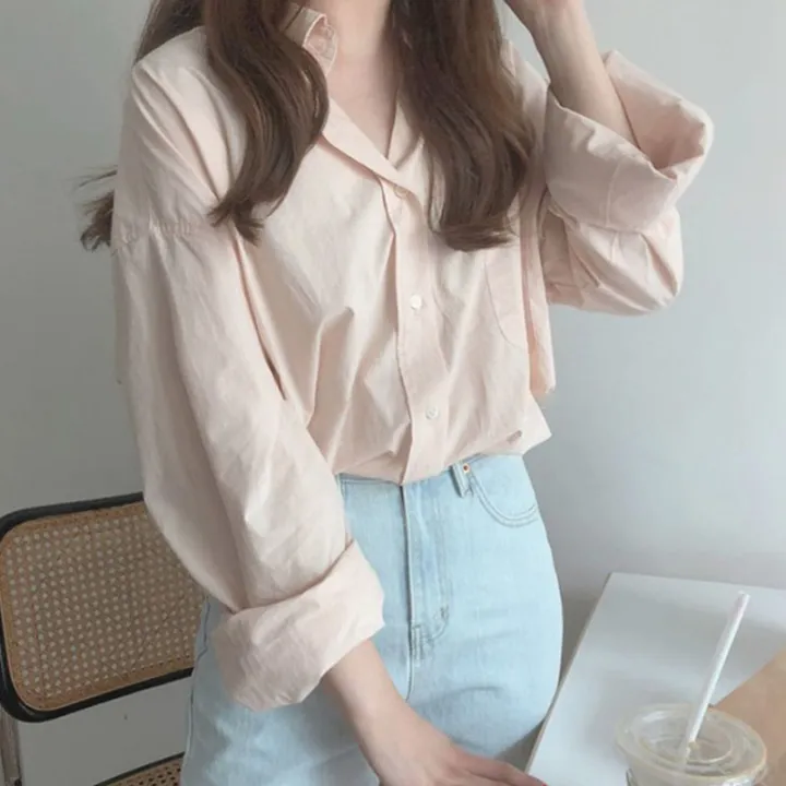 High%20Sense%20South%20Korea%20chic%20French%20Style%20Elegant%20Design%20Casual%20Solid%20Color%20Shirt%20Top%20Women's%20Korean%20Style%20Women's%20Clothing%20-%20Image%203