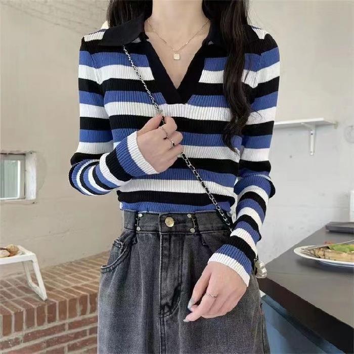 Color%20Polo%20Collar%20Long%20Sleeve%20T%20Women's%20T-shirt%202022%20Autumn%20and%20Winter%20Knitting%20Bottoming%20Shirt%20Slim%20Fit%20Slimming%20Inner%20Short%20Top%20ins%20-%20Image%206