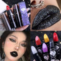 Glitter Lipstick Waterproof Long Lasting Pearlescent Metallic Lipstick Black Lipgloss Women Lips Makeup Cosmetic.