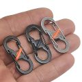 03 Pcs Anti opening Anti Lock S buckle with locked 8-shaped buckle Stainless steel keychain S Type Shape Double Buckle Key Ring Snap. 