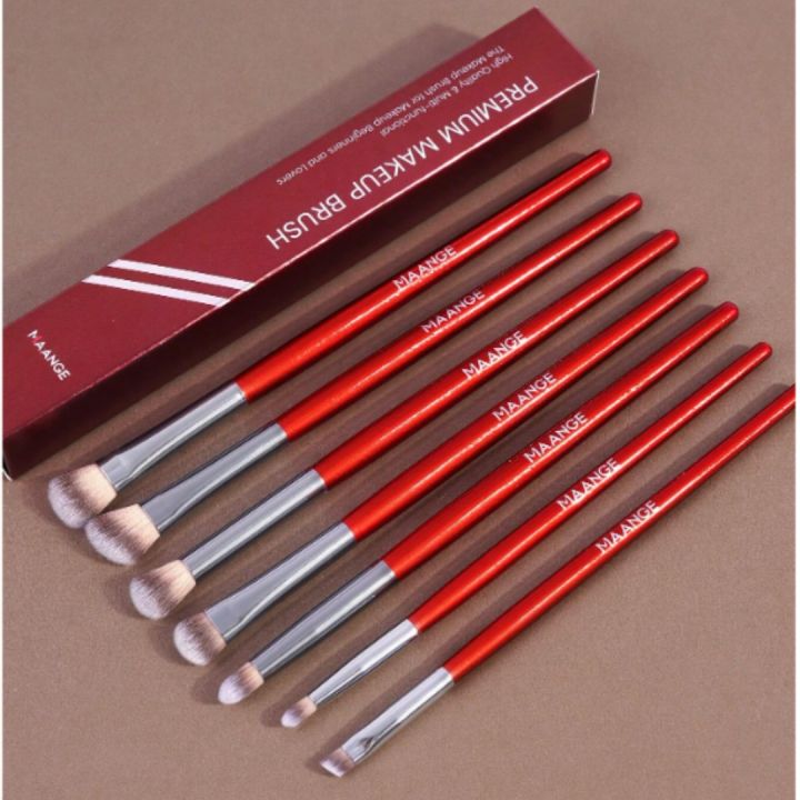 MAANGE%207pcs%20Professional%20Eye%20Makeup%20Brush%20Set%20-%20Red%20-%20Image%204