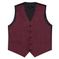 【Alien Alien】 Burgundy Red Solid Silk Men Suit Vest Pre-tied Bow Tie Set Wedding Party Formal Tuxedo Male Blazer Waistcoat Business Party Vest. 