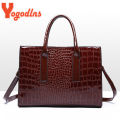 Yogodlns Crocodile Pattern Handle Bag Women PU Leather Handbag Large Capacity Shoulder Bag Brands Crossbody Bag Winter New Purse. 