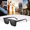 Unisex Plastic Summer Sunglasses for Men and Women - Double Lens Retro Style with Black Frame - Black - DX11. 