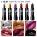 Glitter Lipstick Waterproof Long Lasting Diamond Pearlescent Metallic Lipstick Black Lipgloss Women Lips Makeup Cosmetic. 