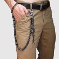 Black Tone Pants Chain 2 Lines Curb Chain Punk Jean Mens Waist Chain Jewelry.
