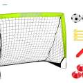 Kids Soccer Goal Practice Easy Assembly with Inflator Stakes Soccer Training Gear for. 