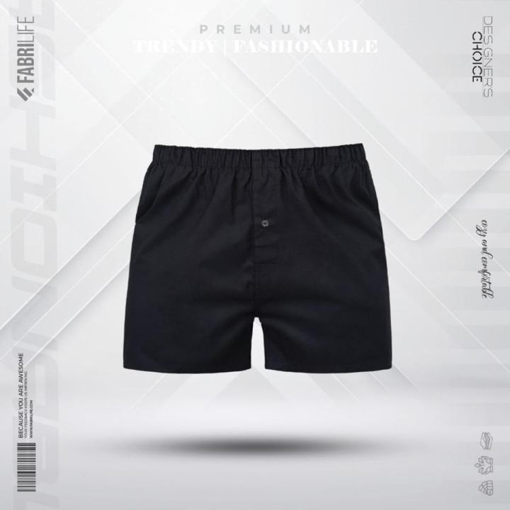 Fabrilife Mens Premium Woven Boxer Shorts - Junior Black