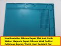 Heat Insulation Silicone Repair Mat, Anti-Static Station Magnetic Repair Silicone Work Pad For Cellphone, Laptop, Watch, Heat Resistant Pad 500°C For Soldering Station Iron- Blue 12.5 x 9 Inch. 
