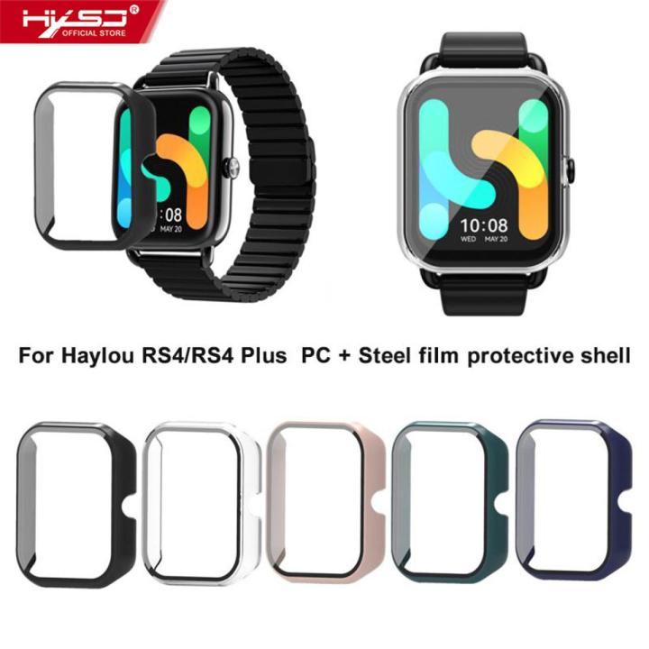 HXSJ New Protector For Haylou RS4/RS4 Plus Smart Watch Case PC+Tempered Glass Screen Full Cover Bumper Cases