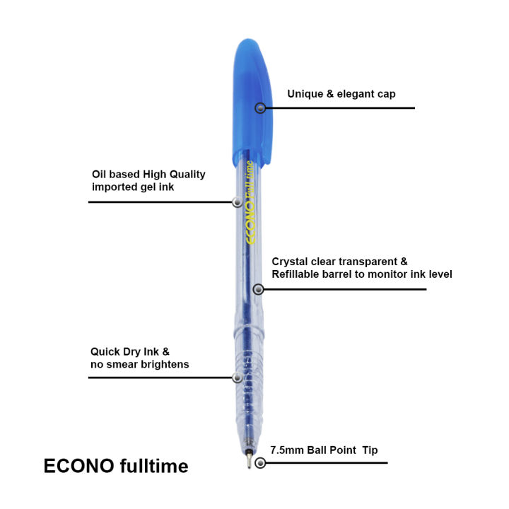 Econo%20Full%20Time%20Ball%20Pen%20Black%20color%20Ink%20(Pack%20of%2018%20Pens)%20-%20Image%202