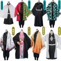 Anime Demon Slayer Kimetsu No Yaiba Zenitsu Giyu Tanjirou Kamado Nezuko Cosplay Women Kids Men Kimono Uniform Party Costume. 