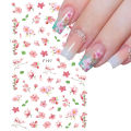 1pcs Sakura Nail Art Decals Stickers 3D Cherry Blossom Flower Transfer Foils Summer DIY Sliders Manicure Decorations TRF091-F669. 