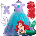 Little Mermaid Ariel Princess Costume Kids Purple Dress For Girls Cosplay Children Carnival Birthday Party Mermaid Dress 2-10T.
