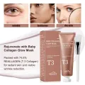 Baby Collagen Glow Mask - Korean Peel Off Mask Skincare Infused with Reallagen/T3 Vegan Collagen, Aginon, Volufiline, for Elasticity, Firmness, Glow Skin, and Optional Overnight Use. 