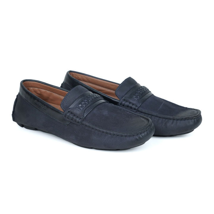 Maverick Navy Leather Shoe  for Men