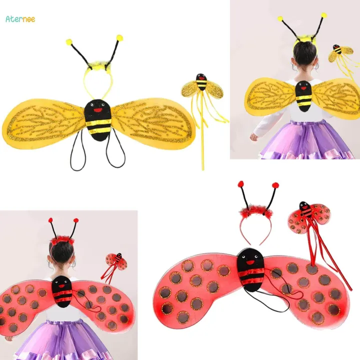 Child%20Honey%20Bee%20Costume%20Kids%20Girls%20Bee%20Dress%20Up%20Headband%20Party%20-%20Image%207