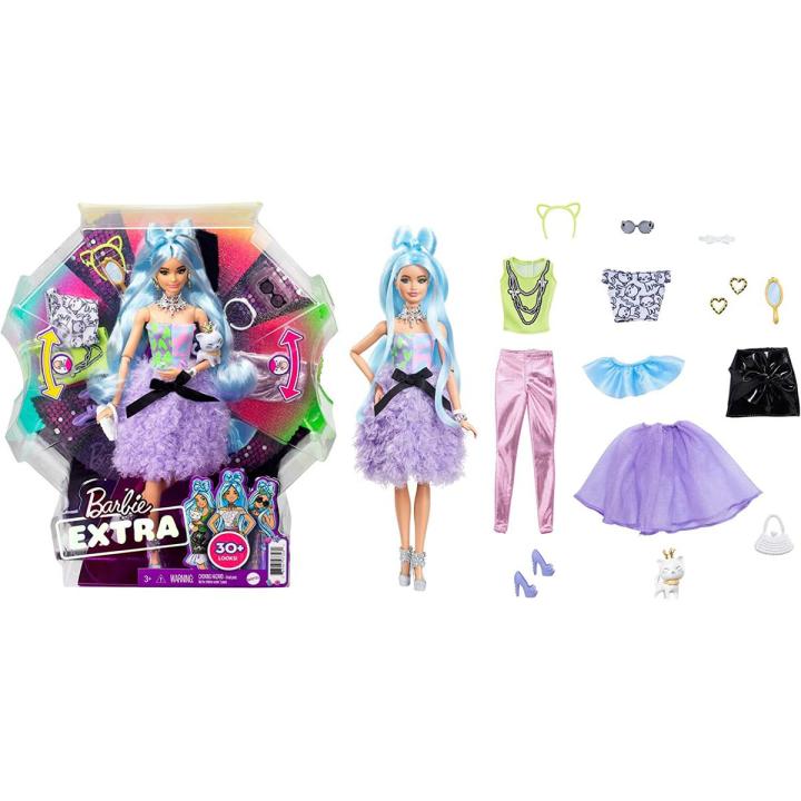 Barbie Extra Doll Accessories Set with Pet, Mix Match Pieces for 30+  Looks, Multiple Flexible Joints, Kids Years Old Up, GYJ69