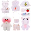 White Doll Clothes Dress Sweater Hat Uniform Fit 30cm Lalafanfan Yellow Duck Doll Children's Toy Girl Gift Duck Doll Accessories. 