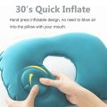 Portable Press Type Inflatable Air U-shaped Neck Pillow for Travel Office Airplane Home Car and Camping - Portable Travel Pillow. 