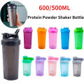 600ml Protein Powder Shaker Bottle with Scale Portable Water Bottle Protein Powder Shake Cup for Gym Ffitness Shaker Slushy Cup. 