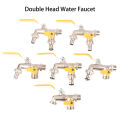 Double Head Water Faucet 1/2'' 3/4'' Water Splitter Connector Coupling Adapter.