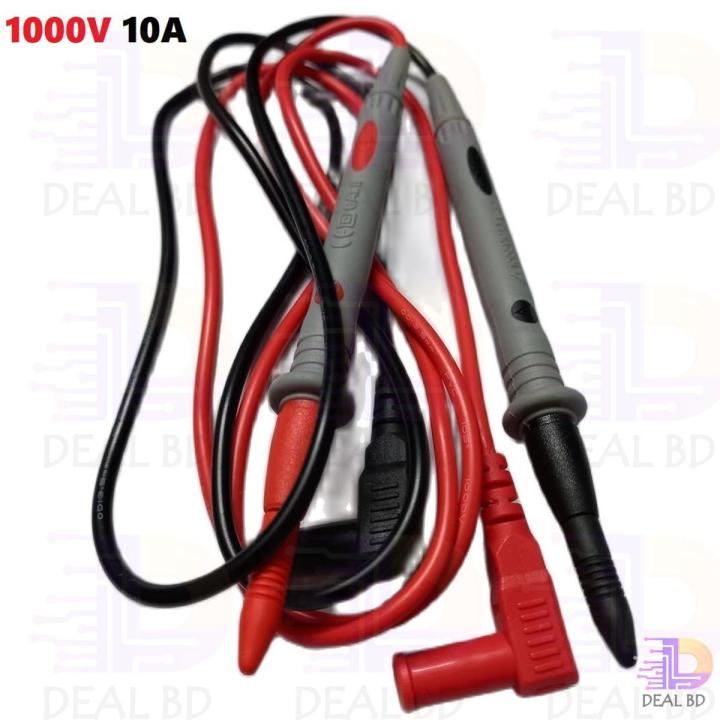 Universal Probe Test Leads – Pin-Type Needle Tips For Digital Multimeter, 1000V 10A, 72cm Cable, Red & Black
