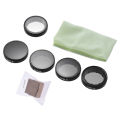 Round Lens Filters Kit Set(ND2/ND4/ND8/ND16/UV) Protector Protective Glass Replacement for GoPro Hero4/3+/3.
