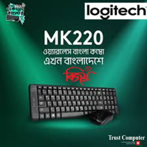 Logitech MK220 Compact Wireless Keyboard and Mouse Combo for Windows, 2.4 GHz Wireless with Unifying USB-Receiver, 24 Month Battery, Compatible with PC, Laptop