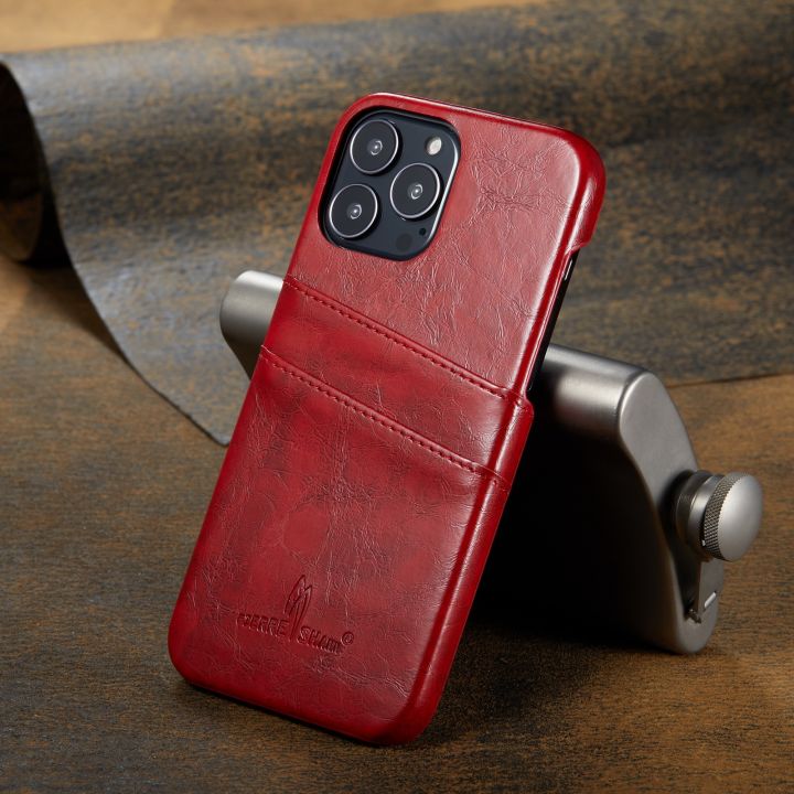 New%20Applicable%20iPhone15%20Phone%20Case%20Apple%2011Pro%20Leather%20Case%20Oil%20Wax%20Pattern%20Card%20Back%20Cover%2012MAX%20Protective%20Shell%20-%20Image%208