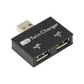 USB 2.0 Male To Twin Charger Dual 2 Port USB Splitter Hub Adapter Converter Charging USB Wire Plug For Laptop PC Durable.