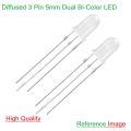5Pcs- 3Pin Bi-Color Diffused 5mm LED Dual Color LED 5mm 3 Pin Diffused Round 5mm LED Light Emitting Diode 2 Color LED Light Bulbs For Electronics Project. 