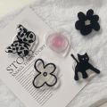 Korea Cute Cat Black Butterfly Flower Grip Tok Phone Holder Finger Ring Foldable Griptok For iPhone Samsung Universal Accessorie.