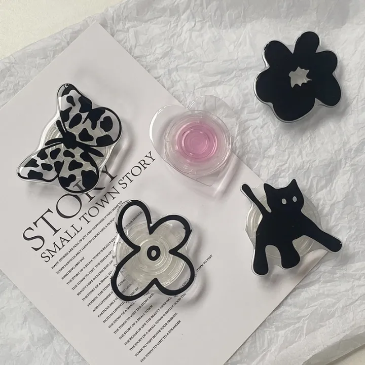 Korea%20Cute%20Cat%20Black%20Butterfly%20Flower%20Grip%20Tok%20Phone%20Holder%20Finger%20Ring%20Foldable%20Griptok%20For%20iPhone%20Samsung%20Universal%20Accessorie%20-%20Image%204