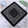 Men Women Cotton Paisley Bandana Head Wrap Head Neck Scarf Kerchief Black. 