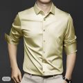 New Stylist Silk Long Sleeve SilemFit Shirt For Men-(Shaton Fabrics ).