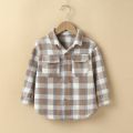 Children Baby Girl Boy T-shirt Clothes Fall Winter Clothing Casual Lapel Shirt Long Sleeves Check Single-breasted Tops. 