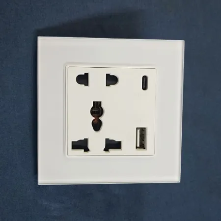 Wall Socket 5 Pin With Type-C and USB Charging Universal Power Socket Electrical Outlet